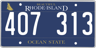 RI license plate 407313
