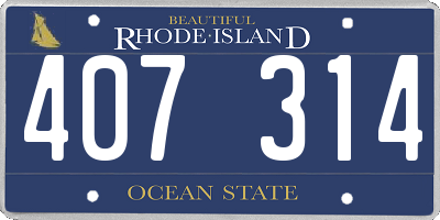 RI license plate 407314