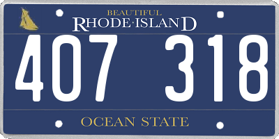 RI license plate 407318