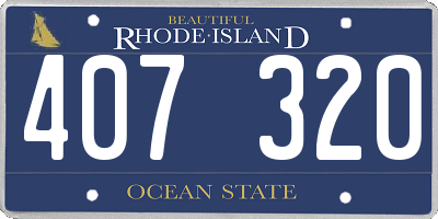 RI license plate 407320