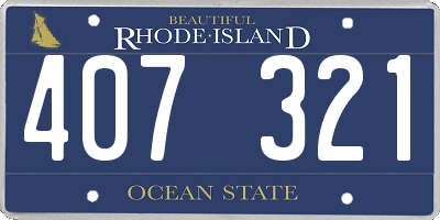 RI license plate 407321