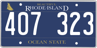 RI license plate 407323