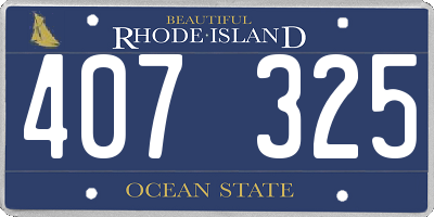 RI license plate 407325