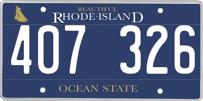 RI license plate 407326