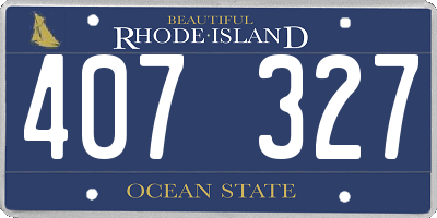 RI license plate 407327