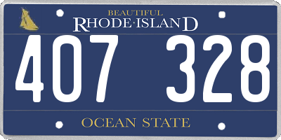 RI license plate 407328