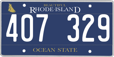 RI license plate 407329