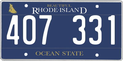 RI license plate 407331