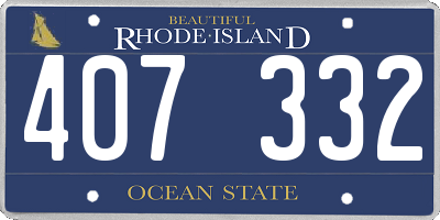 RI license plate 407332