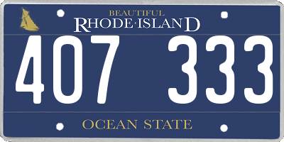 RI license plate 407333