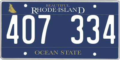RI license plate 407334