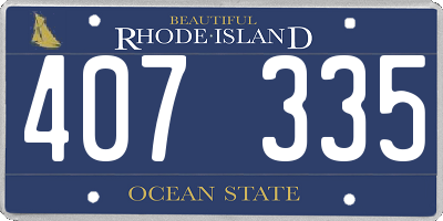 RI license plate 407335