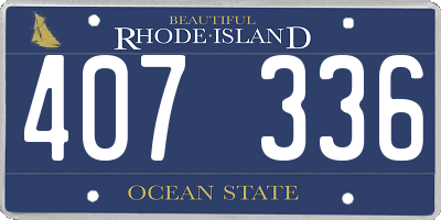 RI license plate 407336