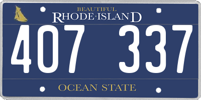 RI license plate 407337