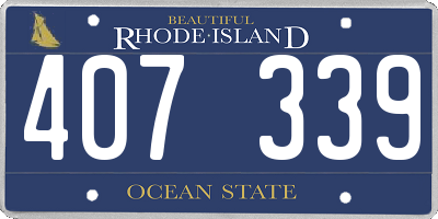 RI license plate 407339
