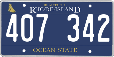 RI license plate 407342