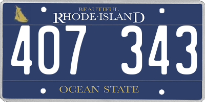 RI license plate 407343