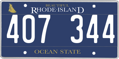 RI license plate 407344
