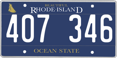 RI license plate 407346
