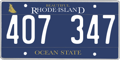 RI license plate 407347