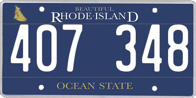 RI license plate 407348