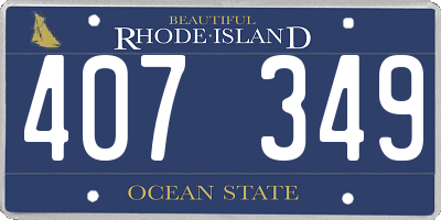 RI license plate 407349