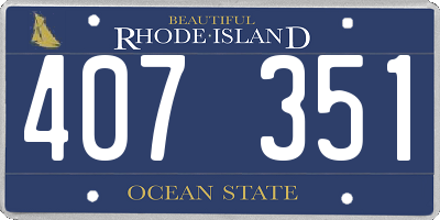 RI license plate 407351