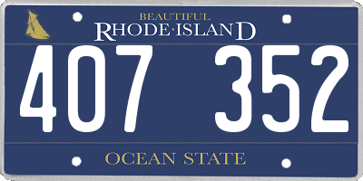 RI license plate 407352