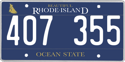 RI license plate 407355