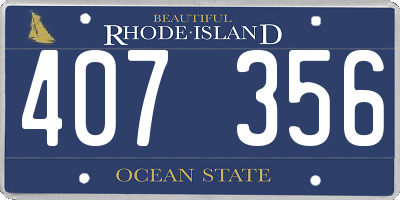 RI license plate 407356