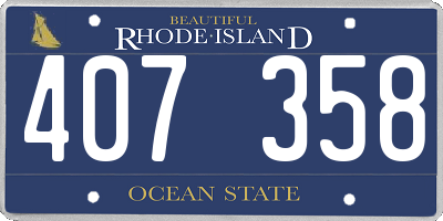 RI license plate 407358