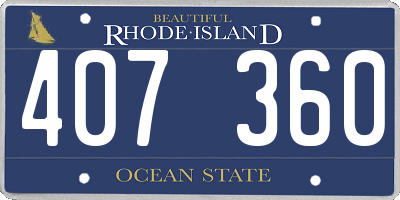 RI license plate 407360