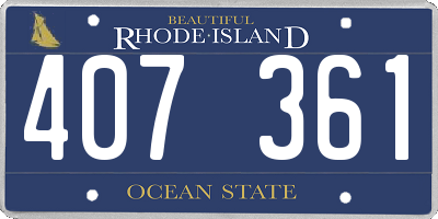 RI license plate 407361