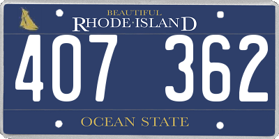 RI license plate 407362