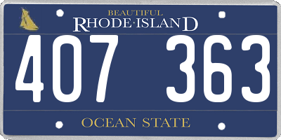 RI license plate 407363