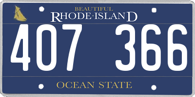 RI license plate 407366