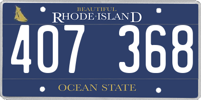 RI license plate 407368