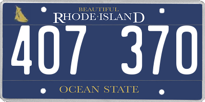 RI license plate 407370