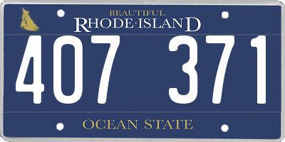 RI license plate 407371