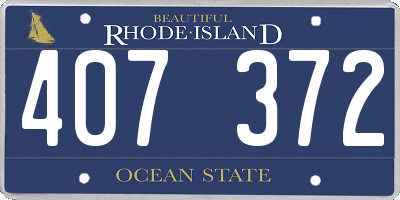 RI license plate 407372
