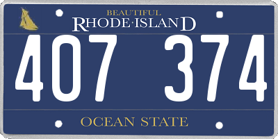 RI license plate 407374