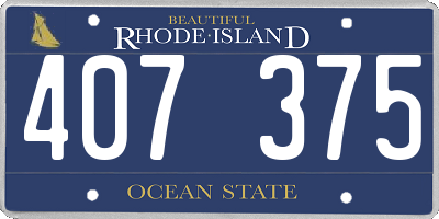 RI license plate 407375