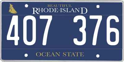 RI license plate 407376