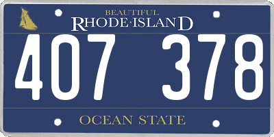 RI license plate 407378
