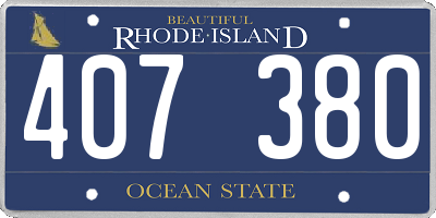 RI license plate 407380