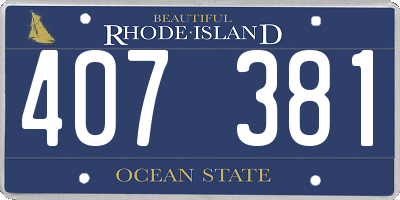 RI license plate 407381