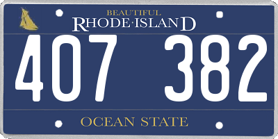 RI license plate 407382