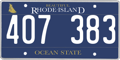 RI license plate 407383