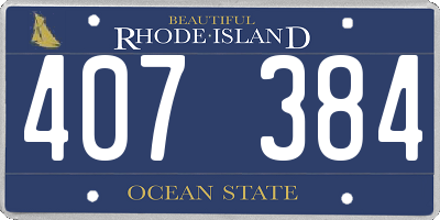 RI license plate 407384