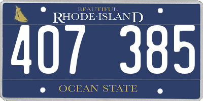 RI license plate 407385
